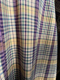 Pantalone sartoriale con le pince tartan beige e viola