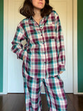 Camicia sartoriale tartan violetto e ottanio