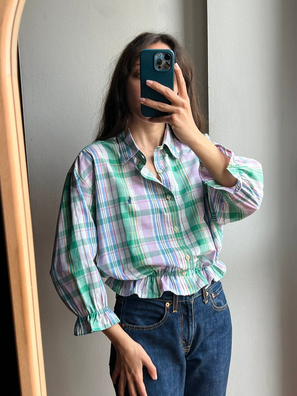 Camicia Gilbi Ralph Lauren tartan verde e lilla