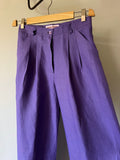 Pantalone Alberto lino viola