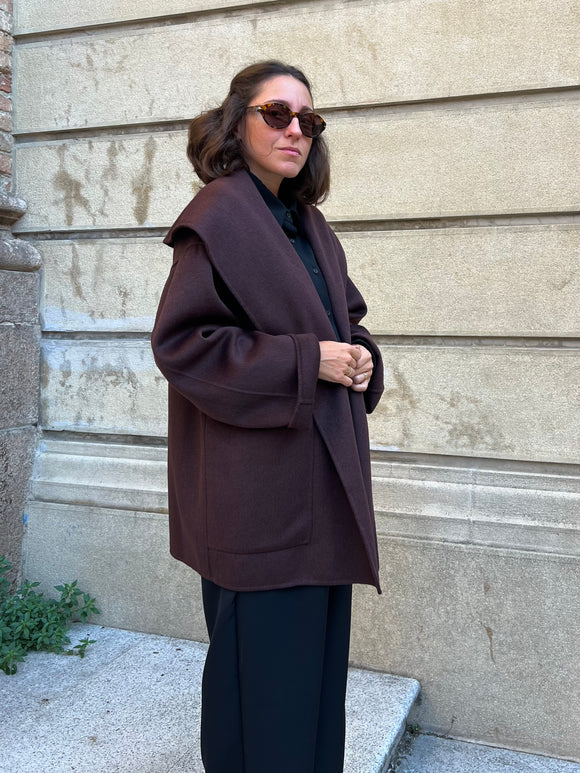 Cappotto sartoriale corto marrone