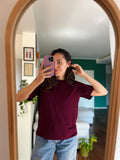T-shirt luccicante bordeaux