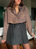 PRE ORDINE • Camicia sartoriale pura seta marrone sfumata