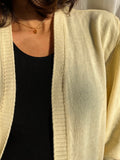 Cardigan di lana color burro