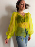 PRE ORDINE • Camicia con laccetti organza lime