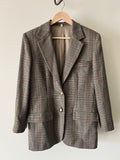 Blazer pied de poule con bottoni dorati