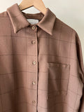Camicia sartoriale lana beige quadri
