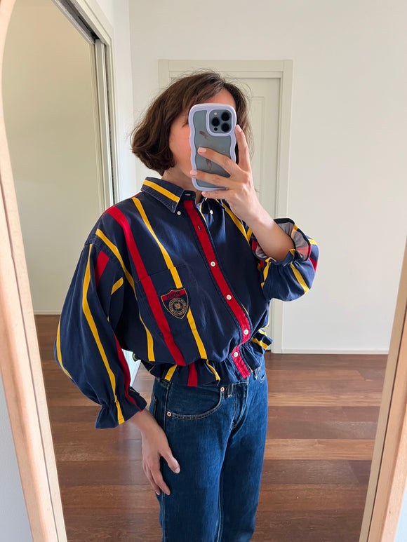 Camicia Gilbi Ralph Lauren blu righe gialle e rosse