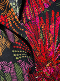 Camicia di lana nera fantasia colorata