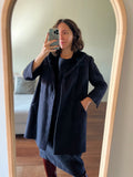Completo nero/viola abito + cappotto