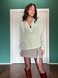 Camicia di seta color menta