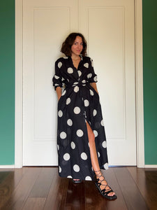 Chemisier Panarea nero pois grandi