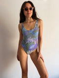 Costume intero azzurro e lilla