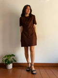 Abito di cotone marrone