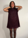 PRE ORDINE • Abito stile 60s bordeaux luccicante