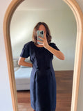 Completo nero/viola abito + cappotto