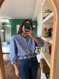 Camicia Gilbi Ralph Lauren quadretti blu senza colletto