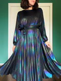 Abito con cintura lungo holographic