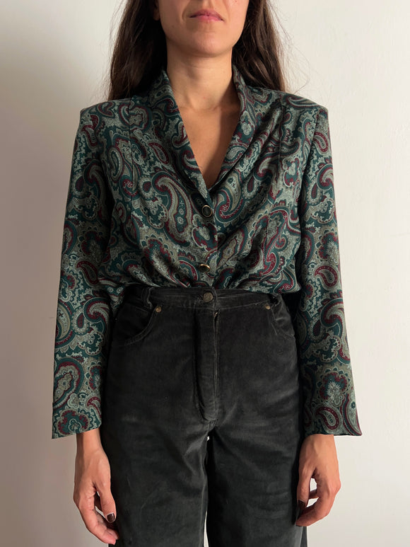 Camicia verde paisley