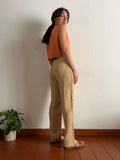 Pantalone cupro beige