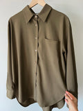 Camicia sartoriale lana verde militare