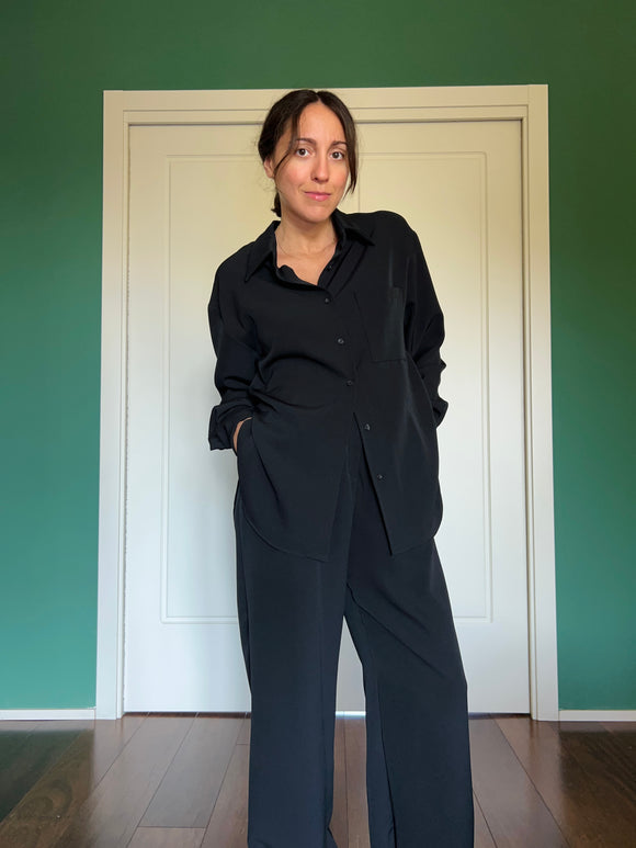 Camicia sartoriale nera stretch