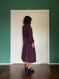 PRE ORDINE • Abito lungo con cintura satin vinaccia scuro