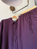 Pantalone sartoriale con elastico sul fondo satin melanzana
