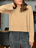 Maglione corto cammello