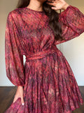 PRE ORDINE • Abito con cintura tipo Missoni bordeaux