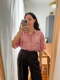 Camicia di seta rosa