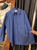 Camicia ampia righe blu