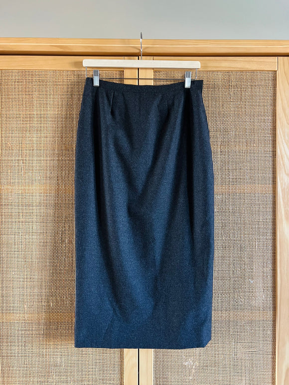 Gonna midi di lana grigia