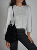 Borsa sacchetto nera paillettes