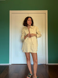 Camicia ampia misto lino crema