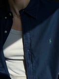 Camicia Ralph Lauren blu stemma verde