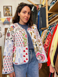 Giacca trapuntata double-face • modello senza collo • patchwork