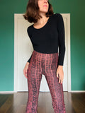 Pantalone a zampa lurex cuori