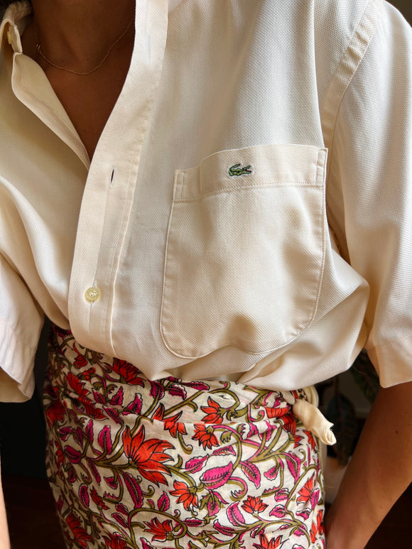 Combo pareo + camicia Lacoste • fiori e crema
