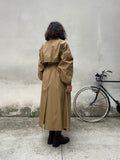 Maxi trench sartoriale beige