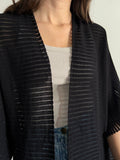 Kimono in maglia di cotone nero