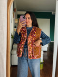Gilet trapuntato terracotta