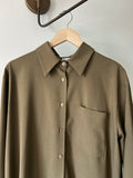 Camicia sartoriale lana verde militare