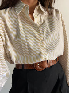 Camicia bianca righe senape