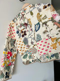 Giacca trapuntata double-face • modello cardigan • fantasia base panna