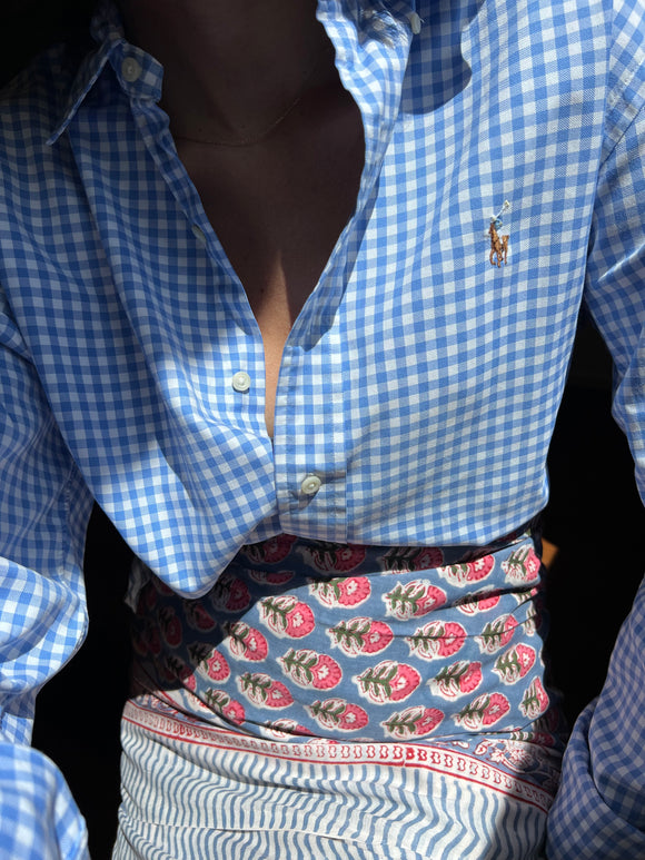 Combo pareo + camicia Ralph Lauren • azzurro e rosa