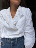 Camicia bianca doppio petto con pizzo