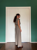 PRE ORDINE • Panta palazzo misto lana beige gessato