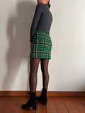 Gonna corta tartan verde