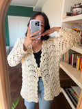 Cardigan panna traforato